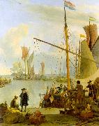 Ludolf Backhuysen The Y at Amsterdam viewed from Mussel Pier oil painting picture wholesale